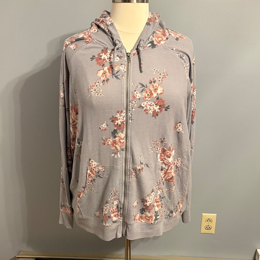 Torrid size 5 Light Gray Pullover Hoodie with Zip - Picture 1 of 7